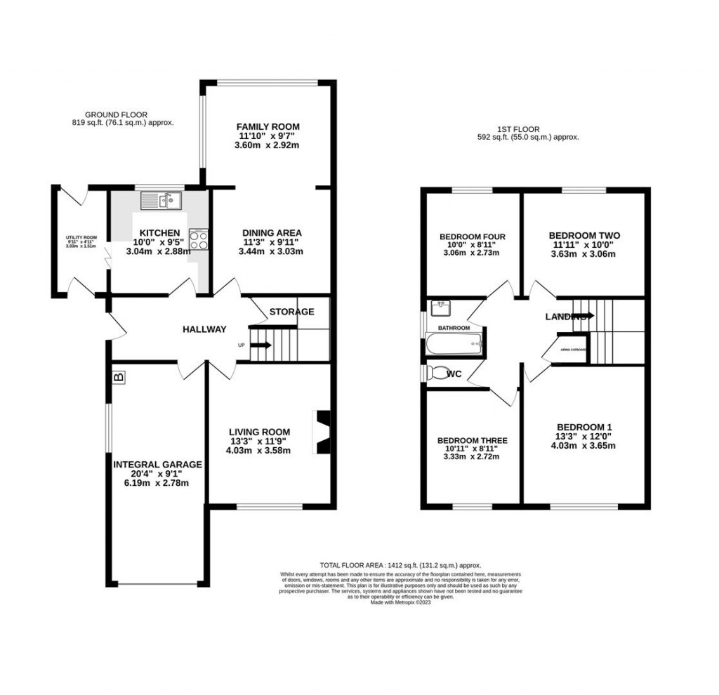 Floorplans For Brookfield Road, Hucclecote, Gloucester