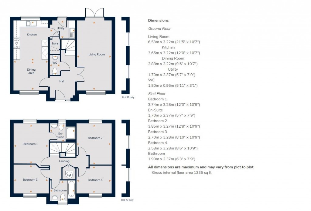 Floorplans For Priory Meadows, Hempsted Lane, Gloucester