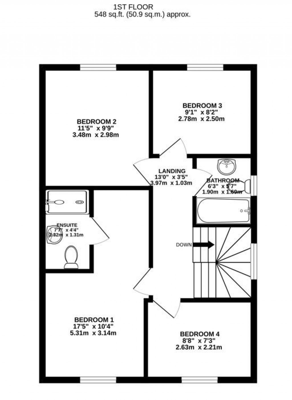Floorplans For Rowbotham Way, Great Oldbury, Stonehouse