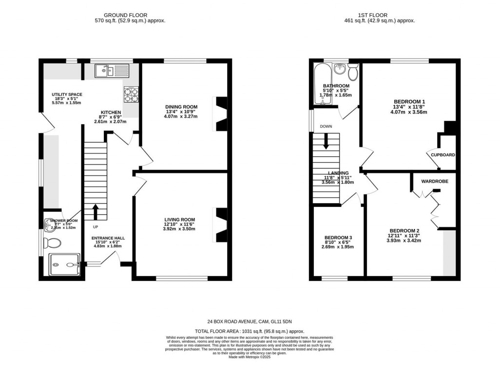 Floorplans For Box Road Avenue, Cam, Dursley