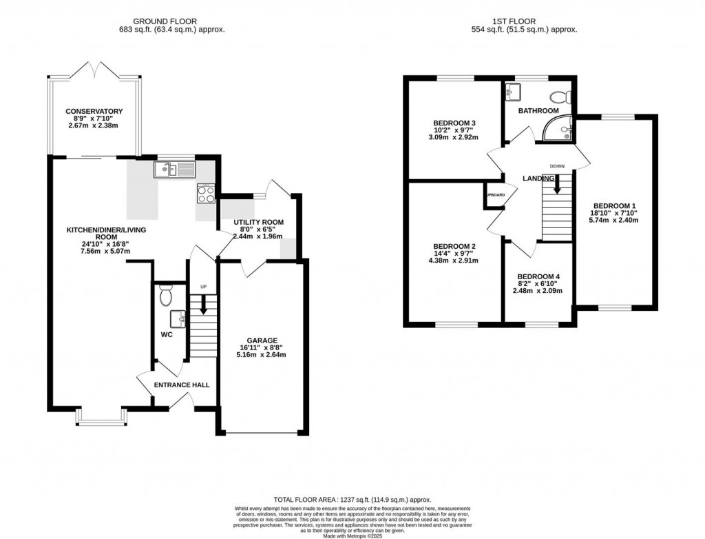 Floorplans For Fosse Close, Abbeymead, Gloucester