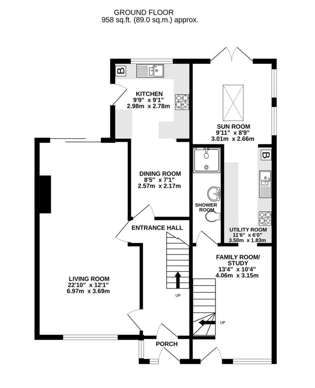 Floorplans For Lynton Road, Hucclecote, Gloucester