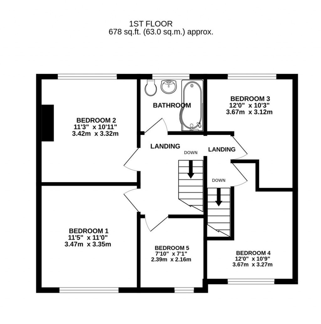 Floorplans For Lynton Road, Hucclecote, Gloucester