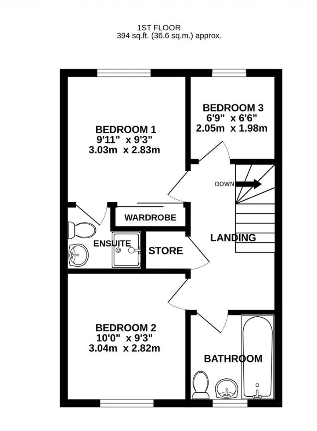 Floorplans For Bulford Close, Hucclecote, Gloucester