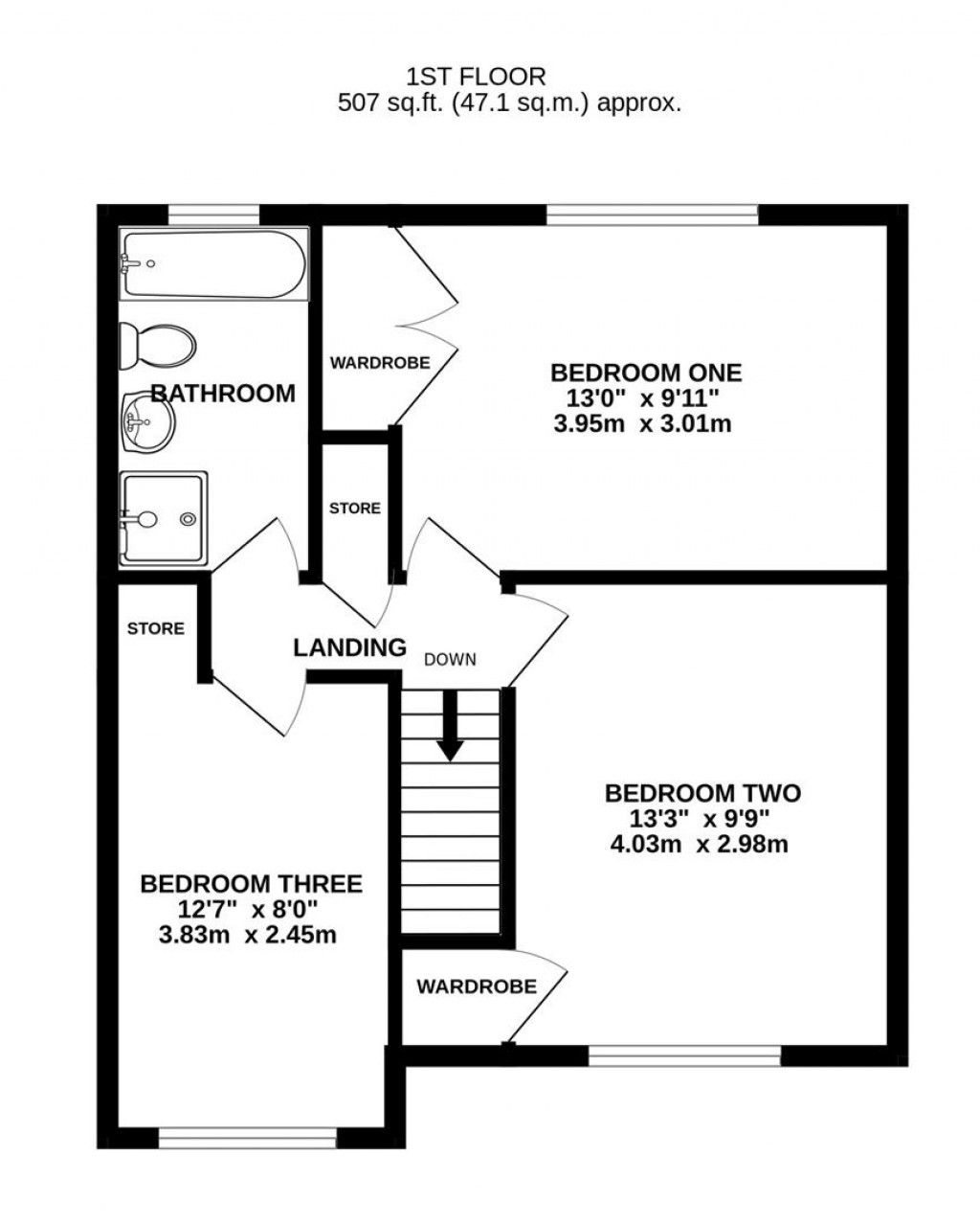 Floorplans For Fieldcote Drive, Hucclecote, Gloucester