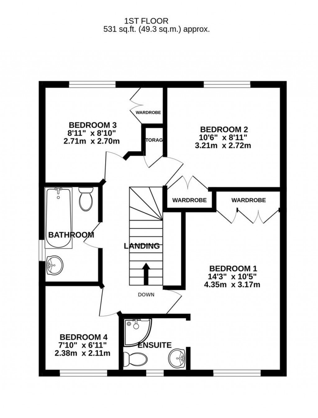 Floorplans For Stocken Close, Hucclecote, Gloucester