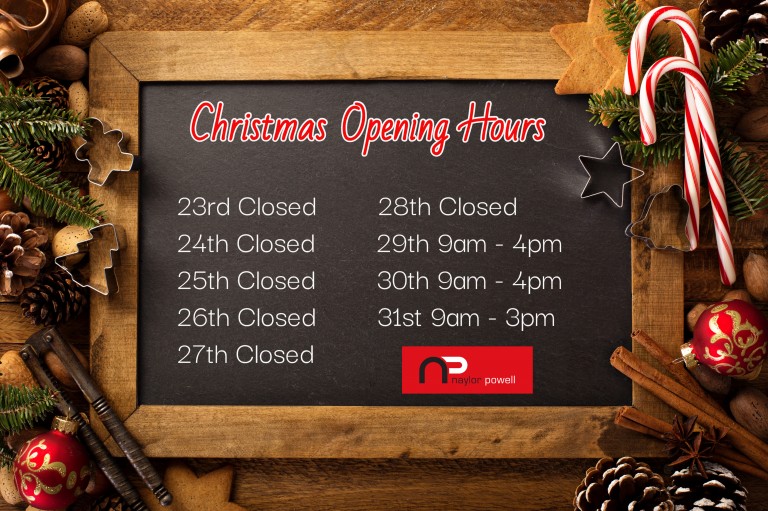 Christmas Opening Hours 2020